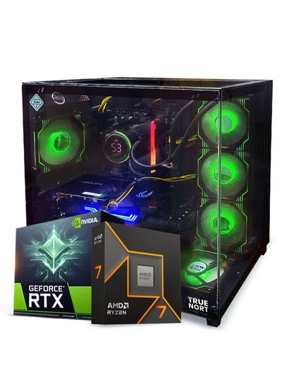 Buy True Nort Gaming PC, AMD Ryzen 7-5800X,RTX 4060 , 32GB RAM, 1TB SSD, Window 11 Pro, Black Case in UAE