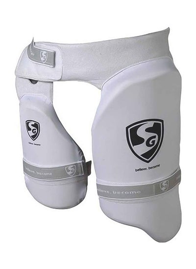 Buy Ultimate (Combo) Right Hand Cricket Thigh Pads (White/Black,Adult) in Saudi Arabia