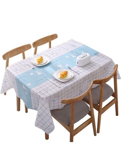 اشتري Tablecloth Waterproof PVC Oil And Splash Resistant Vinyl Rectangular Wipeable For Outdoor And Indoor Use في السعودية