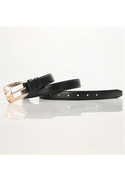 Buy Fashion Explosion Style With Classic Square Pinhole Jeans Belt Women 105cm Black in UAE