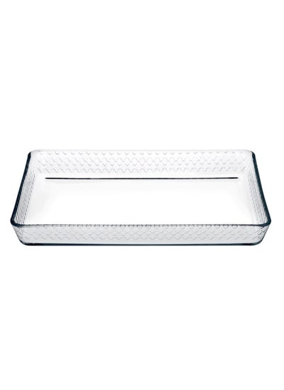 Buy Borcam Rectangular Glass Baking Tray, 2850 Ml Capacity, 45 Mm Height, 370X240 Mm Diameter - Clear in UAE