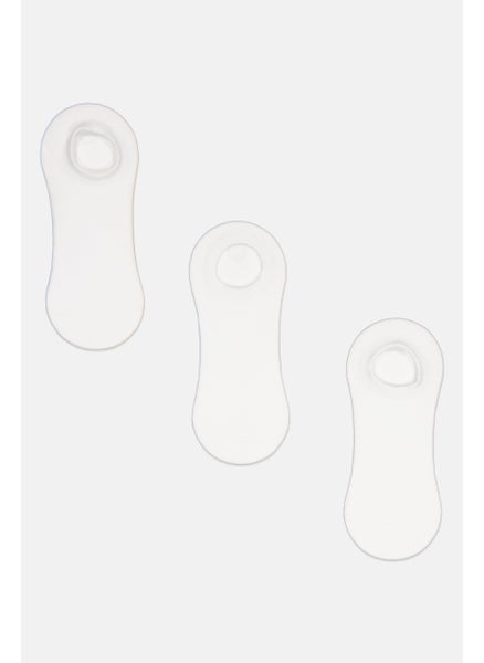 اشتري Men 3 Pairs Plain Round Invisible Socks, White في الامارات