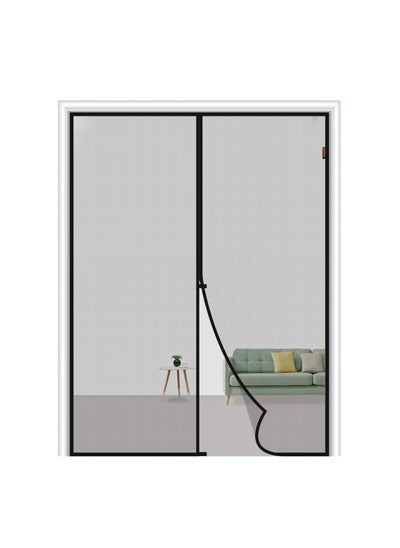 اشتري Magnetic Screen Door Fit Door Size 72 X 96 Inch Actual Screen Size 74 X 97 Fiberglass Mesh Curtain With Hook And Loop For Sliding Door Grey في الامارات