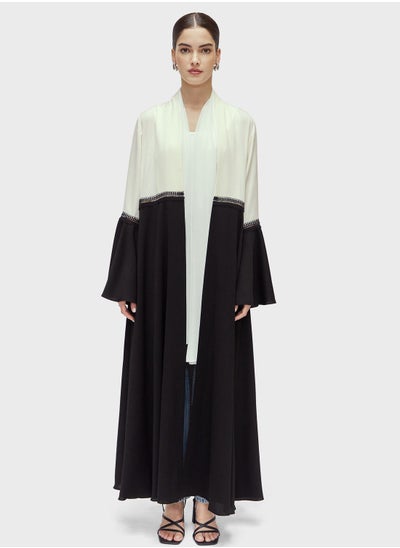 Buy Color Block Knitted Abaya in UAE