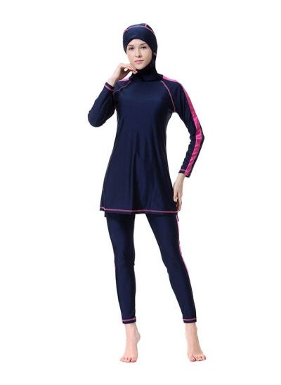 Buy Sun Protection Conservative Swimwear Burkinis Blue/Pink in UAE