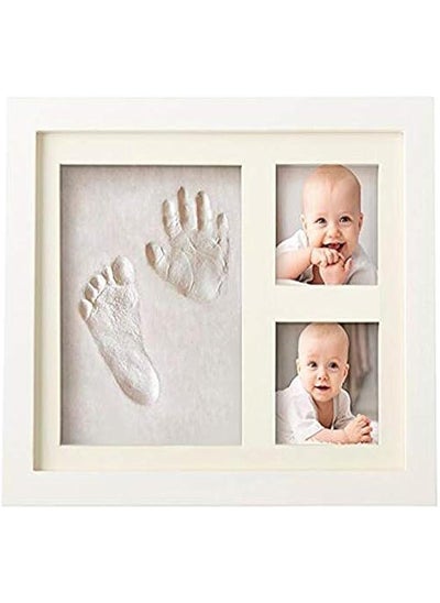 Buy Handprint Footprint Kit Baby Picture Frame (White) in UAE