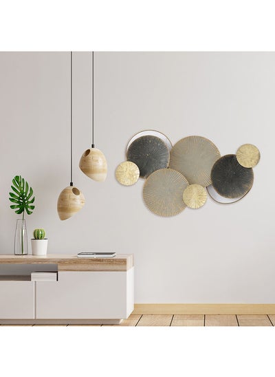 Buy Percy Round Cluster Metal Wall Art 80 x 48 x 4 cm in Saudi Arabia