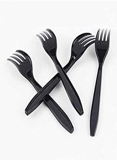 اشتري Plastic Fork Large 50 Count - Black في مصر