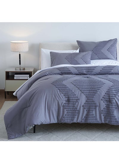 اشتري Hudson 3-piece Comforter Set 160x220cm - Grey في الامارات