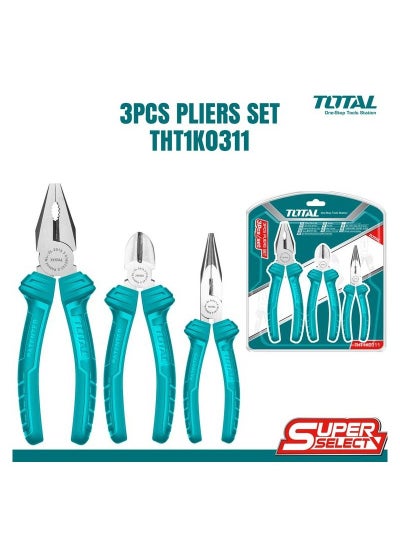 Buy THT1K0311 3 Pcs Pliers Set 7" Combination Pliers/6"Long Nose Pliers/6" Diagonal Cutting Pliers Tools Set in Saudi Arabia