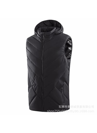 Buy Winter Couples Heating Vest Hat-off Electric Heating Vest Intelligent Temperature Control Heating Vest Heating Clothes Jacket Men's black in UAE