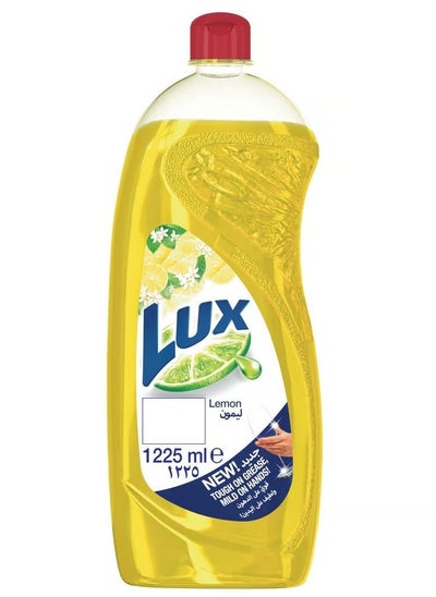 Buy LUX Dishwash Liquid for sparkling clean dishes, Lemon, tough on grease mild on hands 1225 ml in UAE