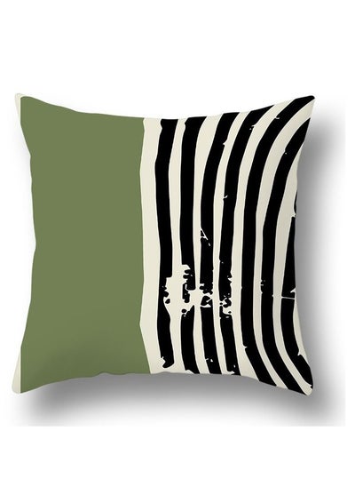 Buy Green abstract geometric print pillowcase pillow cover 45*45cm in UAE