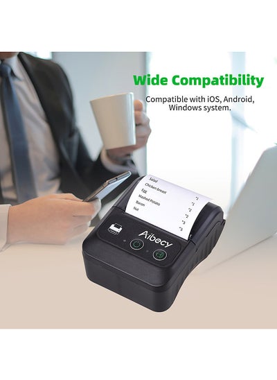 Buy Portable Wireless BT 58mm 2 Inch Thermal Receipt Printer Mini USB Bill POS Mobile Printer Support ESC/POS Print Command Compatible with Android/iOS/Windows for Small Business Restaurant Retail Store in Saudi Arabia