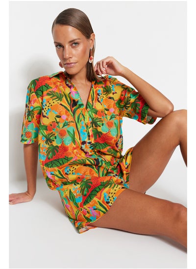 Buy Tropical Patterned Woven 100% Cotton Jumpsuit TBESS22TU0131 in Egypt