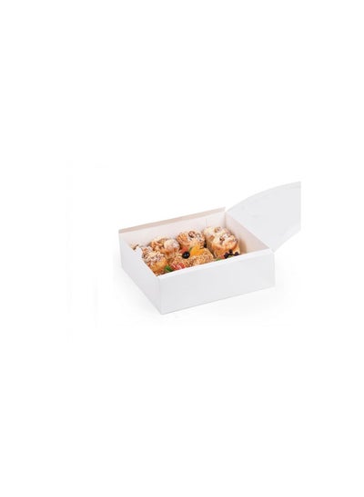 Buy Square white paper boxes for cakes and sweets - 20*20*7 cm/10 boxes in Saudi Arabia