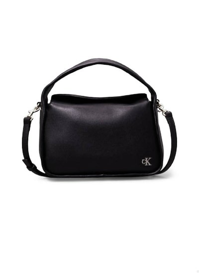 Buy Women's Metal Mono Mini Block Shoulder Bag - Faux Leather, Black in UAE