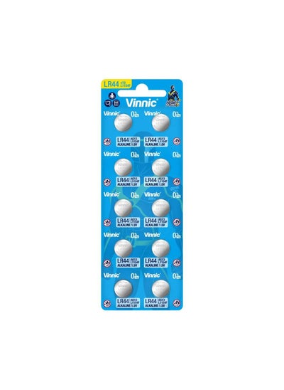 اشتري 10-Pieces Vinnic AG13 (L1154F) (LR44) Alkaline 1.5V Batteries في الامارات