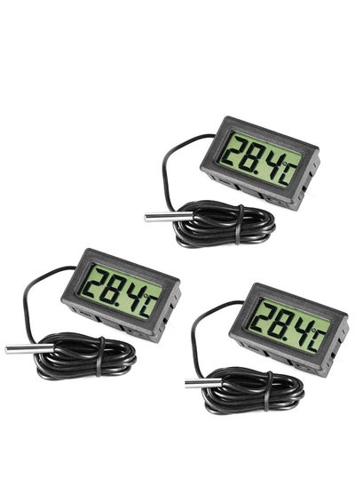 Buy 3 Pcs Digital LCD Thermometer Temperature Monitor with External Probe for Fridge Freezer Refrigerator in UAE