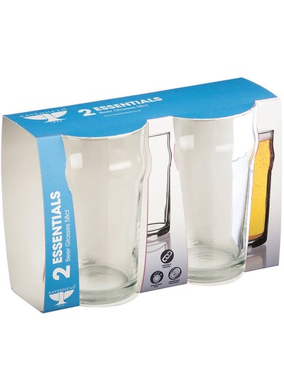 Buy Essentials Nonik Glass, Clear - Set of 2 in UAE