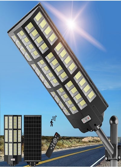 Buy 2400W Outdoor Tri-Color Solar Street Light - Wide Angle Solar Light Outdoor Motion Sensor, Commercial Solar Parking Lot Light Dusk to Dawn, 7000K LED Solar Flood Light IP66 Waterproof with Remote Control in Saudi Arabia