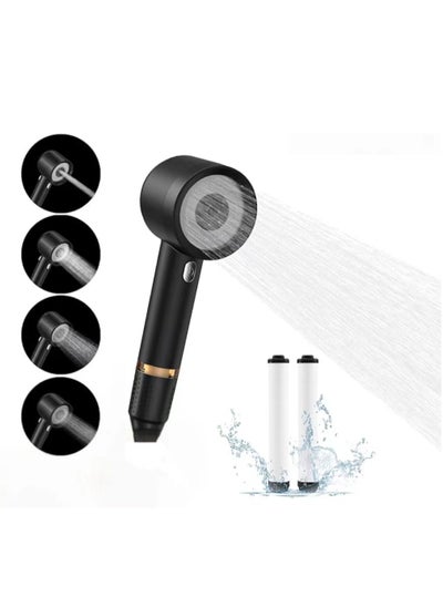 Buy OUYoo High Pressure Handheld Shower Head  4 Modes Water Saving Filter, Pause Switch, Luxury Black Showerhead for Healthier Bathing Experience in UAE