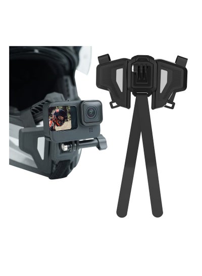 Buy Motorcycle Helmet Chin Mount, for GoPro, Claw Clamp Body Strap Fit for Most Helmets, Stable Fast Release Riding Cycling Accessories, for Go Pro Max Hero 11 10 9 8 Insta360 DJI Osmo Action Pocket 2 in UAE
