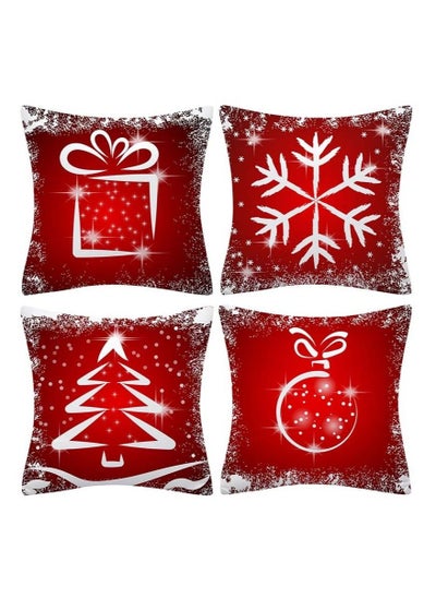 Buy 4Pcs christmas pillow case cover cushion for home decor 45*45cm in UAE