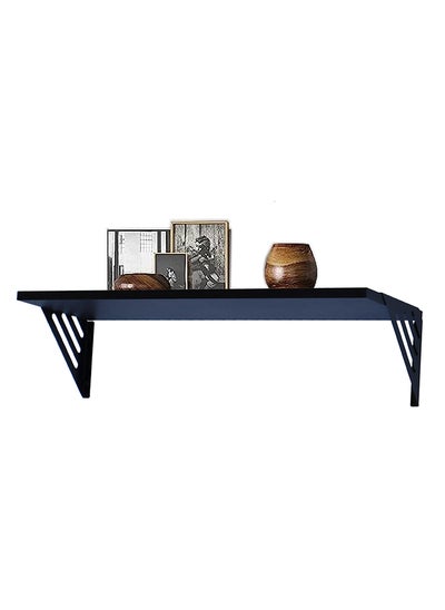 Buy WALL SHELF BLACK 60cm WITH 2 BRACKETS SIZE : 60x20x1.5CM in UAE