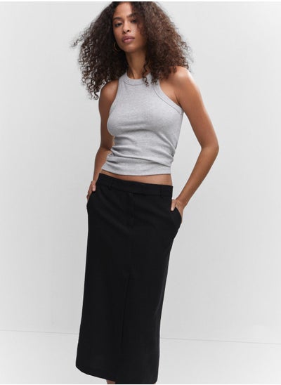 Buy Front Slit Pocket Detail Skirt in Saudi Arabia