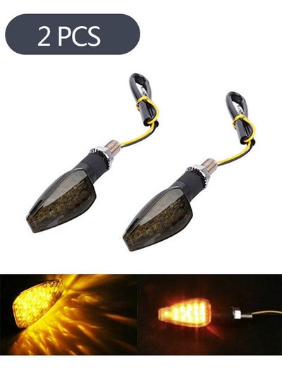 Buy 2-Piece Motorcycle Turn Signal Lights, 12V Universal Motorbike LED Indicator Blinker Amber Lamp Mini Stalk Arrow Light, Front Rear Lights for Motorcycles in Saudi Arabia