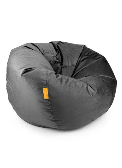 Buy Jumbble Suede Bean Bag with Filling | Ultimate Indoor Lounging Chair for All Ages | Velvet Soft Fabric | Filled with Polystyrene Beads(XL, Black) in UAE