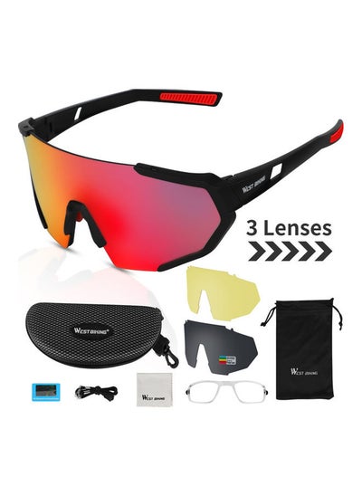 Buy WEST BIKING Color Changing Cycling Glasses Windproof Sunglasses Equipment Outdoor Riding Polarized Myopia Sport 18*7.5*9cm in Saudi Arabia