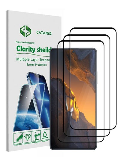 اشتري 3 Pack For Xiaomi Poco F5 Screen Protector Scratch and Shatter Resistant Full Glue Back في الامارات