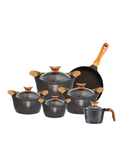 اشتري Cookware Set 11 Piece ( 4 Casserole 18-20-24-30), Fry Pan 24 Cm, Milk Pot 18 Cm في مصر