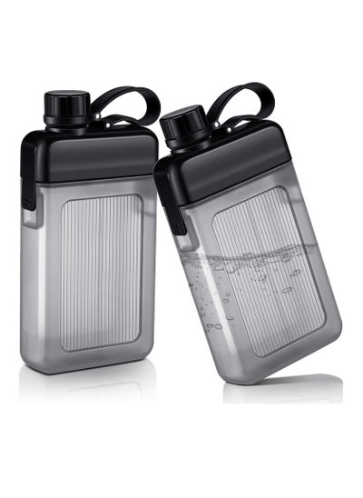 Buy Plastic Flask for Liquor Flat Water Bottle Square Bottles Travel Flask Portable Travel Mug Pocket Flask for Liquor for Sports Camping Gym Fitness Outdoor 1 Piece in UAE