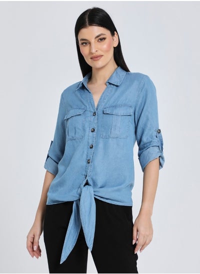 Buy Hailys Women's Blouse , Blue in UAE