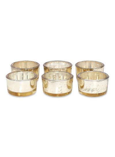 اشتري Furn Tea Light Holder, Gold - Set of 6, 5x3 cm في الامارات