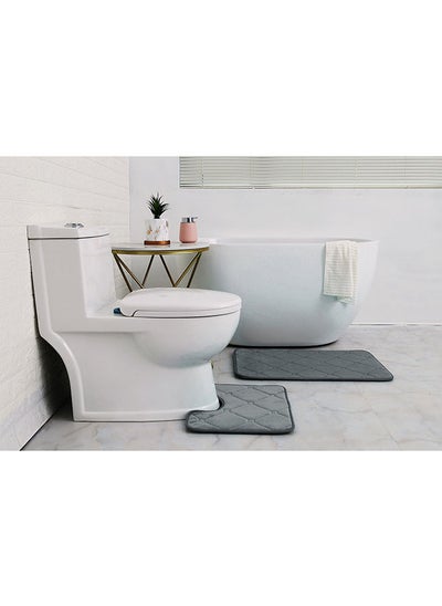 اشتري Yael S/2 Bath Mat With U-cut Grey 45x75cm & 45x40cm في الامارات