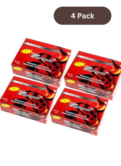 Buy Charcoal pack of 4 Boxes Charcol lite Smart Tablets Bakhoor 50 MM Compo Sett RED LUCKY-4P in UAE