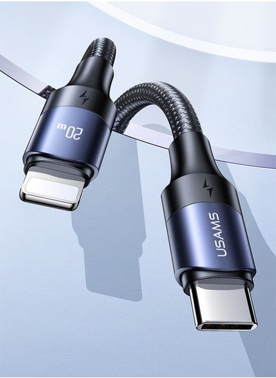 اشتري SJ522 iPhone Cable 20W 2M USB C to Lightning Fast Charging Wire Braided Cord Fast PD Charge for iPhone 14/14 Plus/ 14 Pro/14 Pro Max/iPhone 13/12/11/XS/Pro Max /Pro/Mini/SE/ ipad 9 Black في الامارات