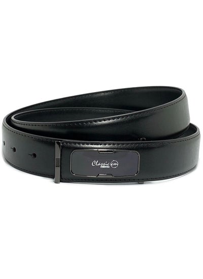 اشتري Classic Milano Men’s Leather Belt for men Fashion Belt Ratchet Dress Belts for men with Profile Plate Buckle for Men's Belt Enclosed in an Elegant Gift Box (Black) by Milano Leather في الامارات