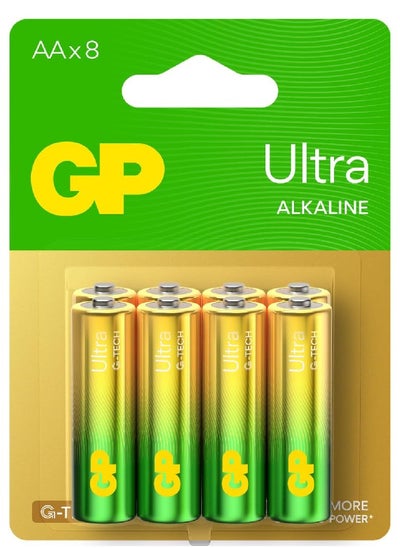 Buy Gp Ultra Alkaline Aa Batteries – 8-Pack, Long-Lasting Aa Power For High-Drain Devices, Pet Global Single Hook Blister Card (A21) in UAE