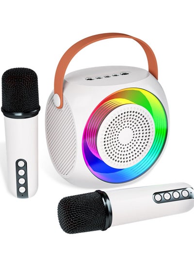 Buy Mini Karaoke Machine for Kids, Portable Bluetooth Karaoke Speaker with 2 Wilreless Microphones and Led Lights for Home Party, Birthday Gifts for Boys/Girls in Saudi Arabia