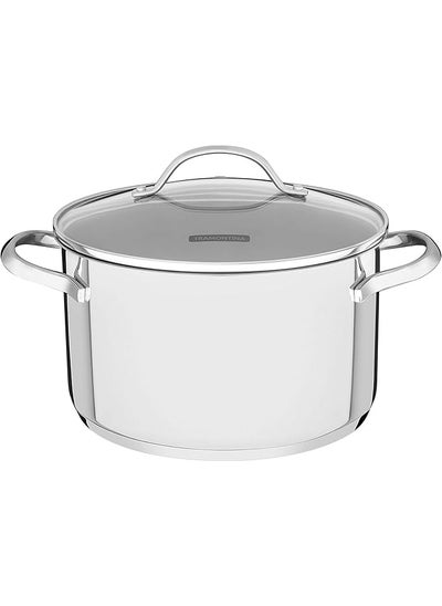 Buy Una 20Cm 3.6L Stainless Steel Deep Casserole With Tri Ply Bottom in Saudi Arabia