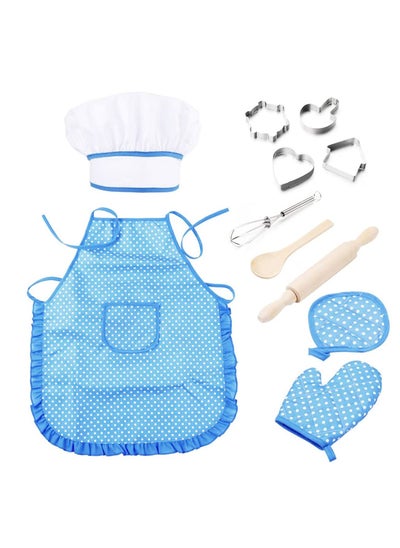 اشتري Chef Set for Kids 11PCS Cooking Play kitchen Role and Baking Hat Mitt Utensil Toddler Dress Up Costume Career Boys Ages 3+ في الامارات