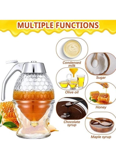 اشتري Honey Dispenser Syrup Jar Dispenser Juices Honey Pot Honey Dispenser Plastic No Drip Maple Syrup Dispenser في السعودية