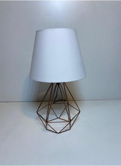 Buy Distinctive And Elegant Table Lamp Shade With A Unique Fabric Shade And White Metal in Egypt