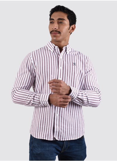 اشتري Men's Lion Oxford Shirt - Red White Stripe في السعودية