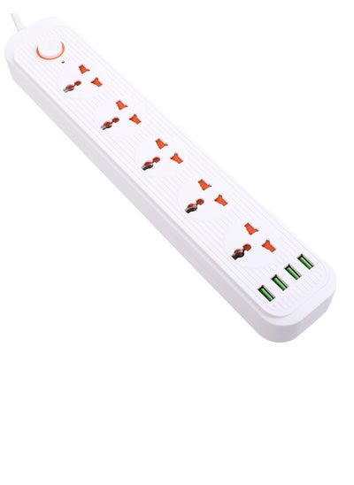 Buy Power Strip Surge Protector with USB- Extension Cord Flat Plug with Widely 5 AC Outlet and 4 USB, Small Desktop Station with 6 ft Power Cord, Compact Socket (5G4U-A03) in UAE